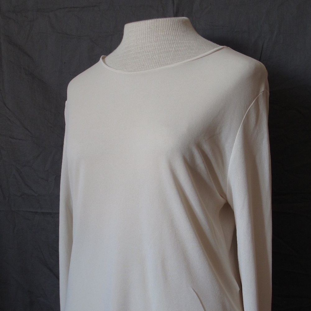 ANNE KLEIN CREAM SILK PULLOVER - LIGHTWEIGHT